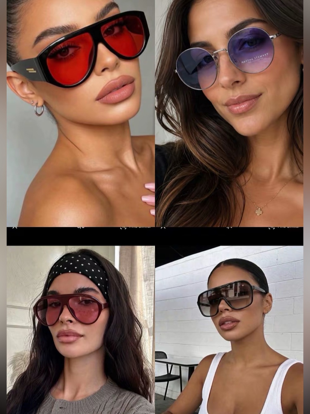 Tom Ford Looks! Stylish Women’s Sunglasses - Red, Purple, and Brown Lens 4 pairs